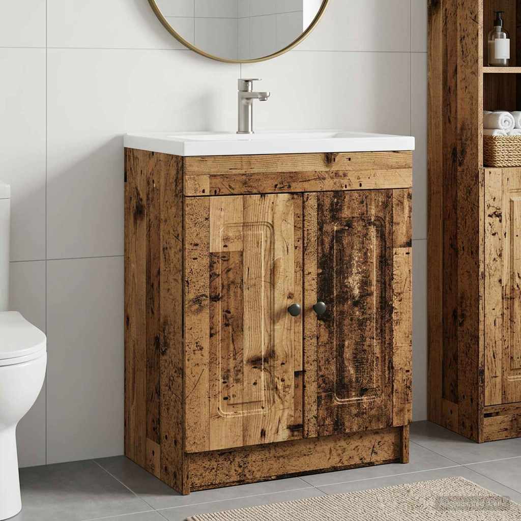 890012_1.jpg vidaXL Kúpeľňová skrinka pod umývadlo Staré drevo 56 x 37,5 x 81 cm – Obrázok 1