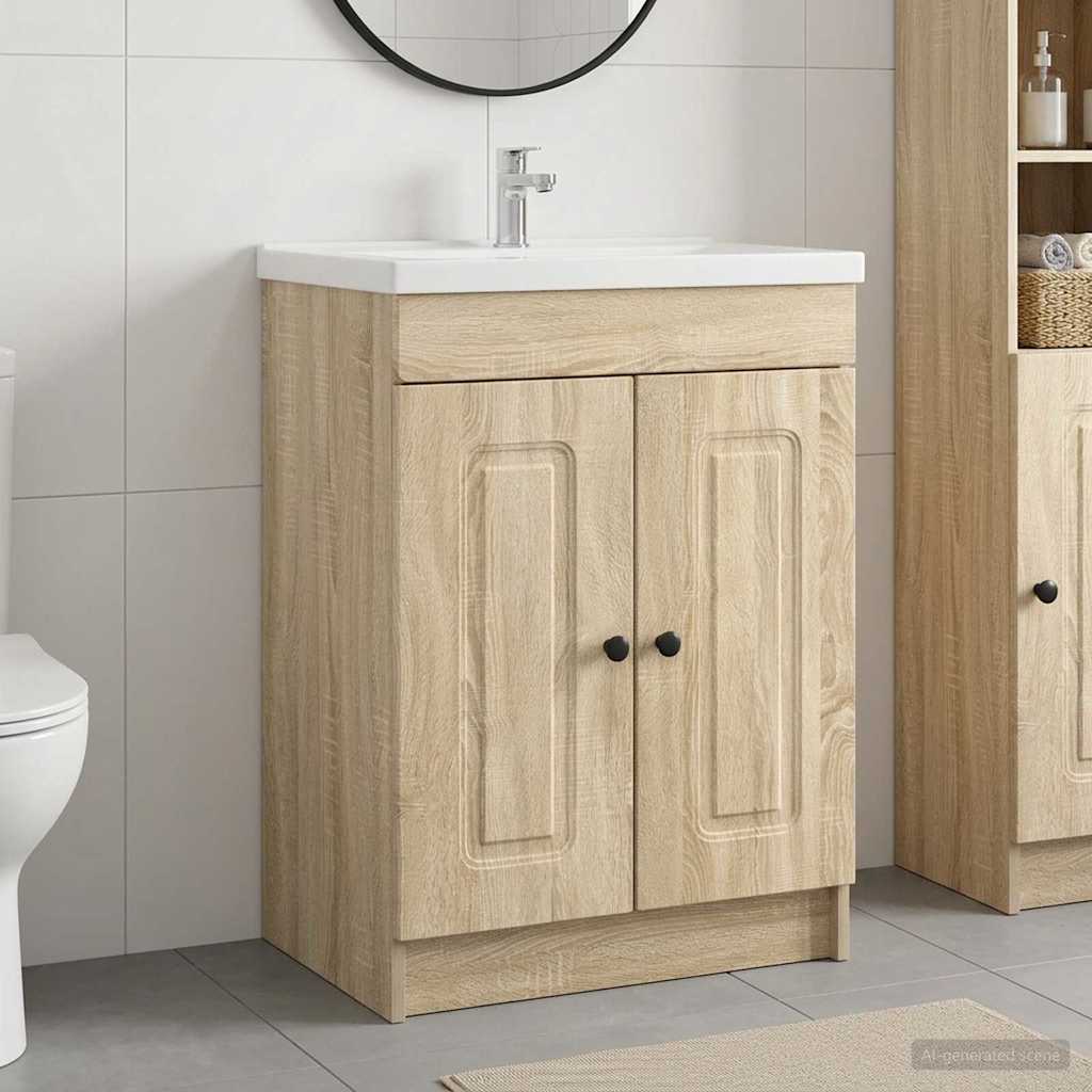 890016_1.jpg vidaXL Kúpeľňová skrinka pod umývadlo Dub sonoma 78,5 x 37,5 x 81 cm – Obrázok 1