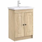 vidaXL Kúpeľňová skrinka pod umývadlo Dub sonoma 78,5 x 37,5 x 81 cm – Obrázok 3