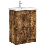 vidaXL Kúpeľňová skrinka pod umývadlo Dymový dub 78,5 x 37,5 x 81 cm – Obrázok 3