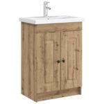 vidaXL Kúpeľňová skrinka pod umývadlo Dub artisan 78,5 x 37,5 x 81 cm – Obrázok 3