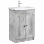 vidaXL Kúpeľňová skrinka pod umývadlo Betónovo sivá 56 x 37,5 x 81 cm – Obrázok 3