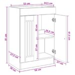 vidaXL Kúpeľňová skrinka pod umývadlo Betónovo sivá 56 x 37,5 x 81 cm – Obrázok 9