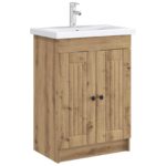 vidaXL Kúpeľňová skrinka pod umývadlo Dub artisan 56 x 37,5 x 81 cm – Obrázok 3