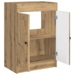 vidaXL Kúpeľňová skrinka pod umývadlo Dub artisan 56 x 37,5 x 81 cm – Obrázok 4