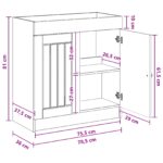 vidaXL Kúpeľňová skrinka pod umývadlo Biela 78,5 x 37,5 x 81 cm – Obrázok 9