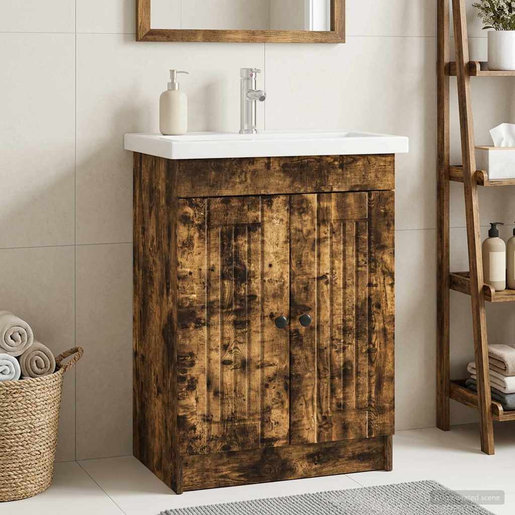 890049_1.jpg vidaXL Kúpeľňová skrinka pod umývadlo Dymový dub 78,5 x 37,5 x 81 cm – Obrázok 1