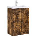 vidaXL Kúpeľňová skrinka pod umývadlo Dymový dub 78,5 x 37,5 x 81 cm – Obrázok 3