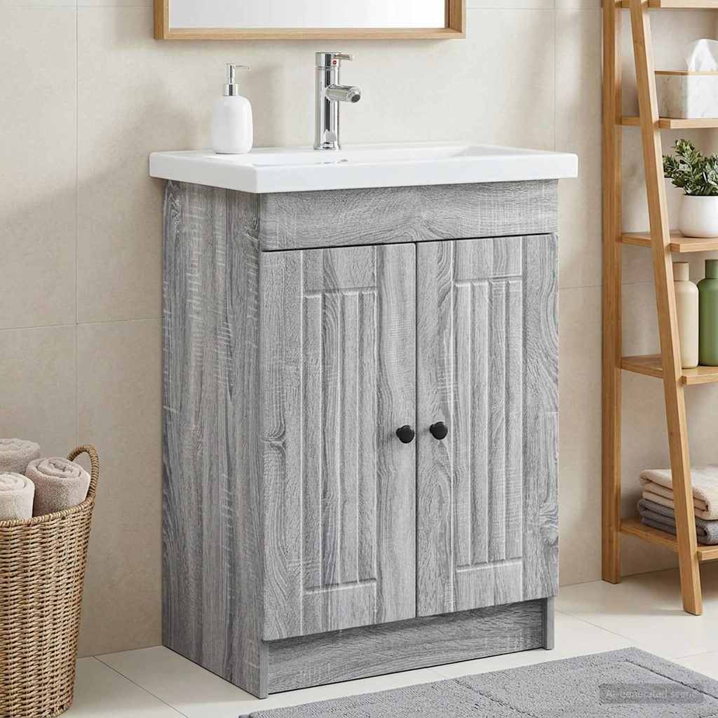 890050_1.jpg vidaXL Kúpeľňová skrinka pod umývadlo Sivý Sonoma 78,5 x 37,5 x 81 cm – Obrázok 1