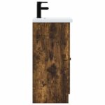 vidaXL Kúpeľňová skrinka s umývadlom Dymový dub 42 x 40 x 84,5 cm – Obrázok 5