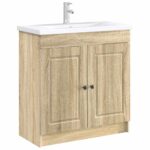 vidaXL Kúpeľňová skrinka pod umývadlo Dub sonoma 56 x 37,5 x 81 cm – Obrázok 3