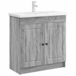 vidaXL Kúpeľňová skrinka pod umývadlo Sivý Sonoma 56 x 37,5 x 81 cm – Obrázok 3