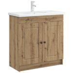 vidaXL Kúpeľňová skrinka pod umývadlo Dub artisan 56 x 37,5 x 81 cm – Obrázok 3