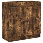 vidaXL Kúpeľňová skrinka pod umývadlo Dymový dub 78,5 x 37,5 x 81 cm – Obrázok 2