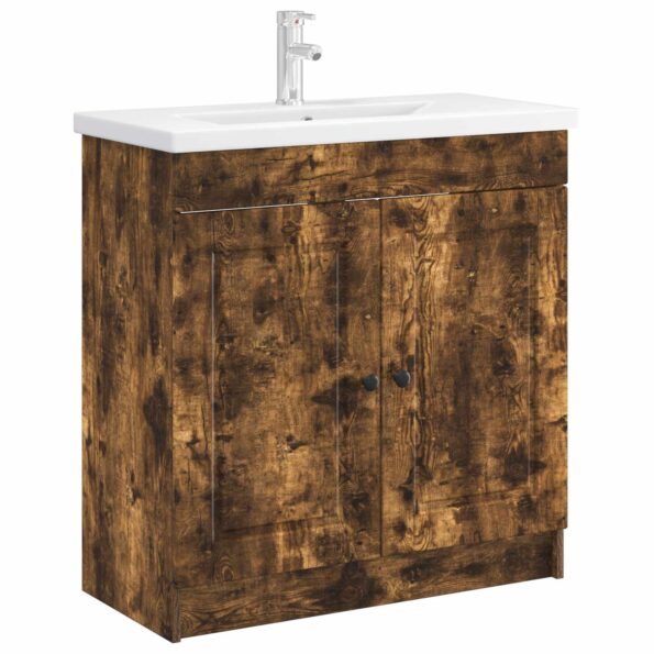 vidaXL Kúpeľňová skrinka pod umývadlo Dymový dub 78,5 x 37,5 x 81 cm – Obrázok 3