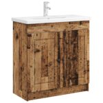 vidaXL Kúpeľňová skrinka pod umývadlo Staré drevo 78,5 x 37,5 x 81 cm – Obrázok 3