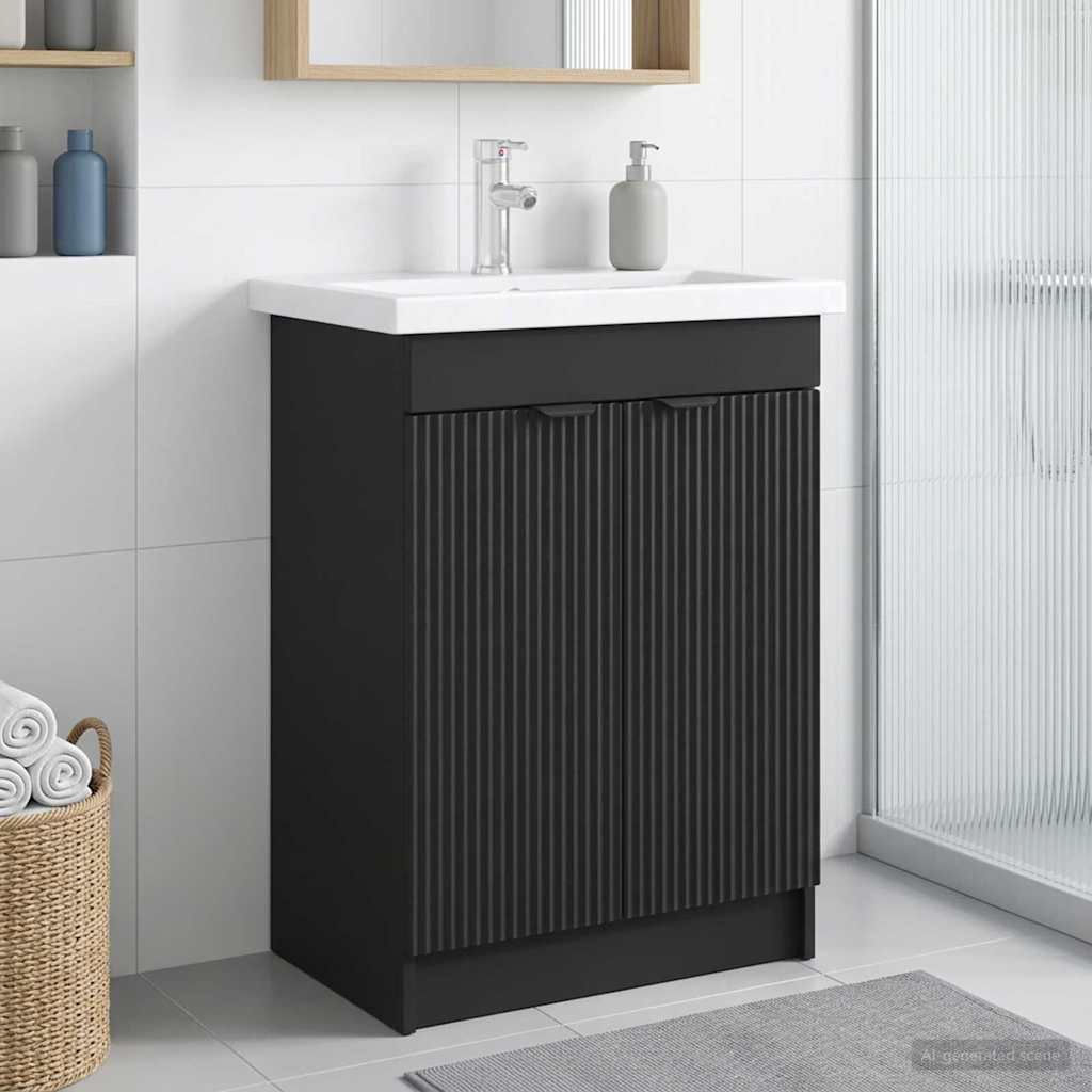 890095_1.jpg vidaXL Kúpeľňová skrinka pod umývadlo Čierna 56 x 37,5 x 81 cm – Obrázok 1