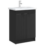 vidaXL Kúpeľňová skrinka pod umývadlo Čierna 56 x 37,5 x 81 cm – Obrázok 3