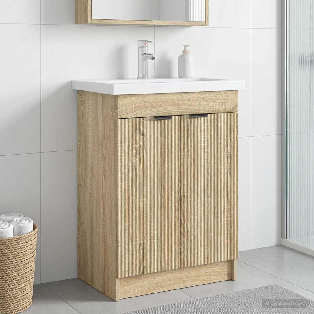 890106_1.jpg vidaXL Kúpeľňová skrinka pod umývadlo Dub sonoma 78,5 x 37,5 x 81 cm – Obrázok 1