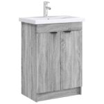 vidaXL Kúpeľňová skrinka pod umývadlo Sivý Sonoma 78,5 x 37,5 x 81 cm – Obrázok 3