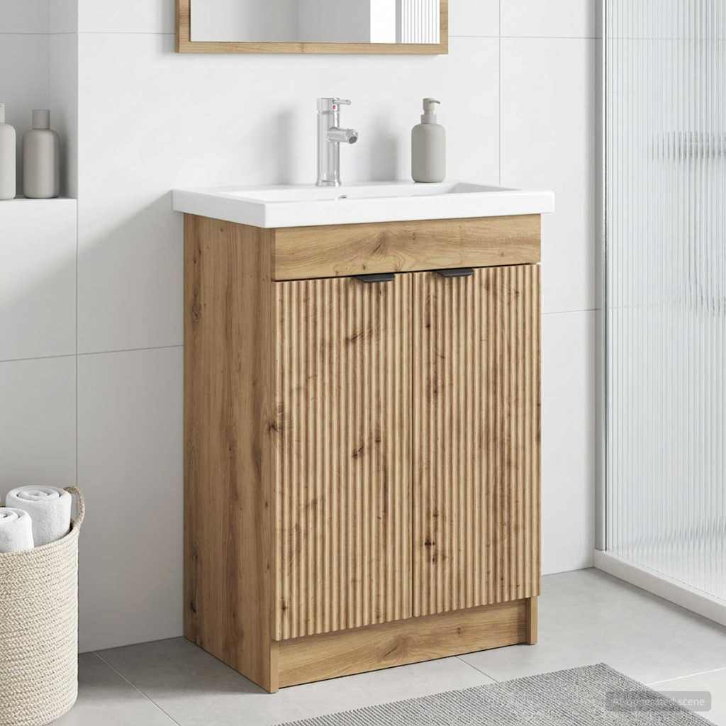 890113_1.jpg vidaXL Kúpeľňová skrinka pod umývadlo Dub artisan 78,5 x 37,5 x 81 cm – Obrázok 1