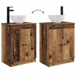 vidaXL Kúpeľňová skrinka s umývadlom Staré drevo 54 x 35 x 83 cm – Obrázok 8