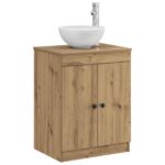 vidaXL Kúpeľňová skriňa Dub artisan 54 x 41 x 70 cm Kompozitné drevo – Obrázok 3