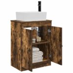 vidaXL Kúpeľňová skrinka s umývadlom Dymový dub 54 x 35 x 83 cm – Obrázok 3