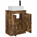 vidaXL Kúpeľňová skrinka s umývadlom Dymový dub 54 x 35 x 83 cm – Obrázok 4