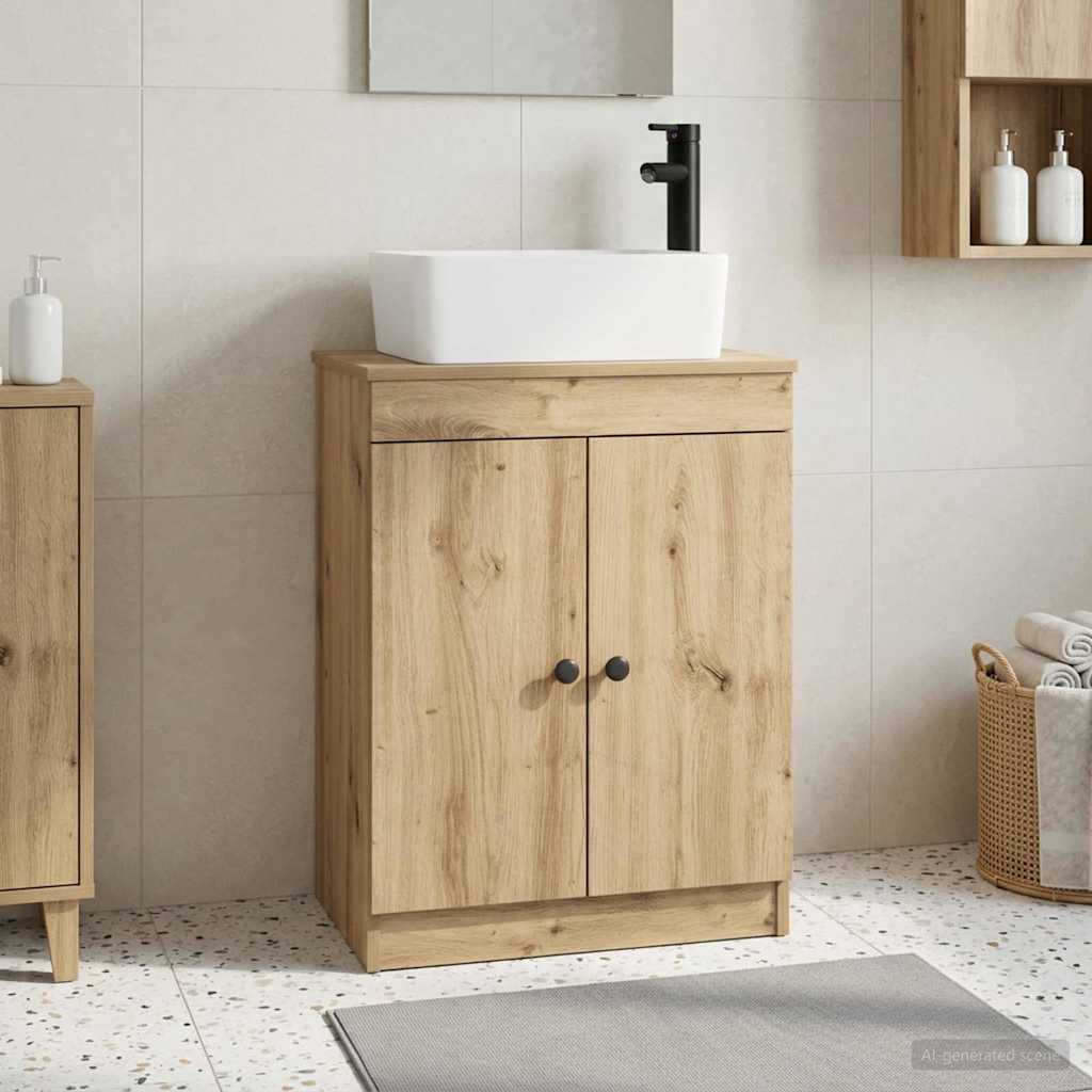 890137_1.jpg vidaXL Kúpeľňová skrinka s umývadlom Dub artisan 54 x 35 x 83 cm – Obrázok 1