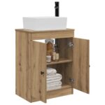 vidaXL Kúpeľňová skrinka s umývadlom Dub artisan 54 x 35 x 83 cm – Obrázok 3