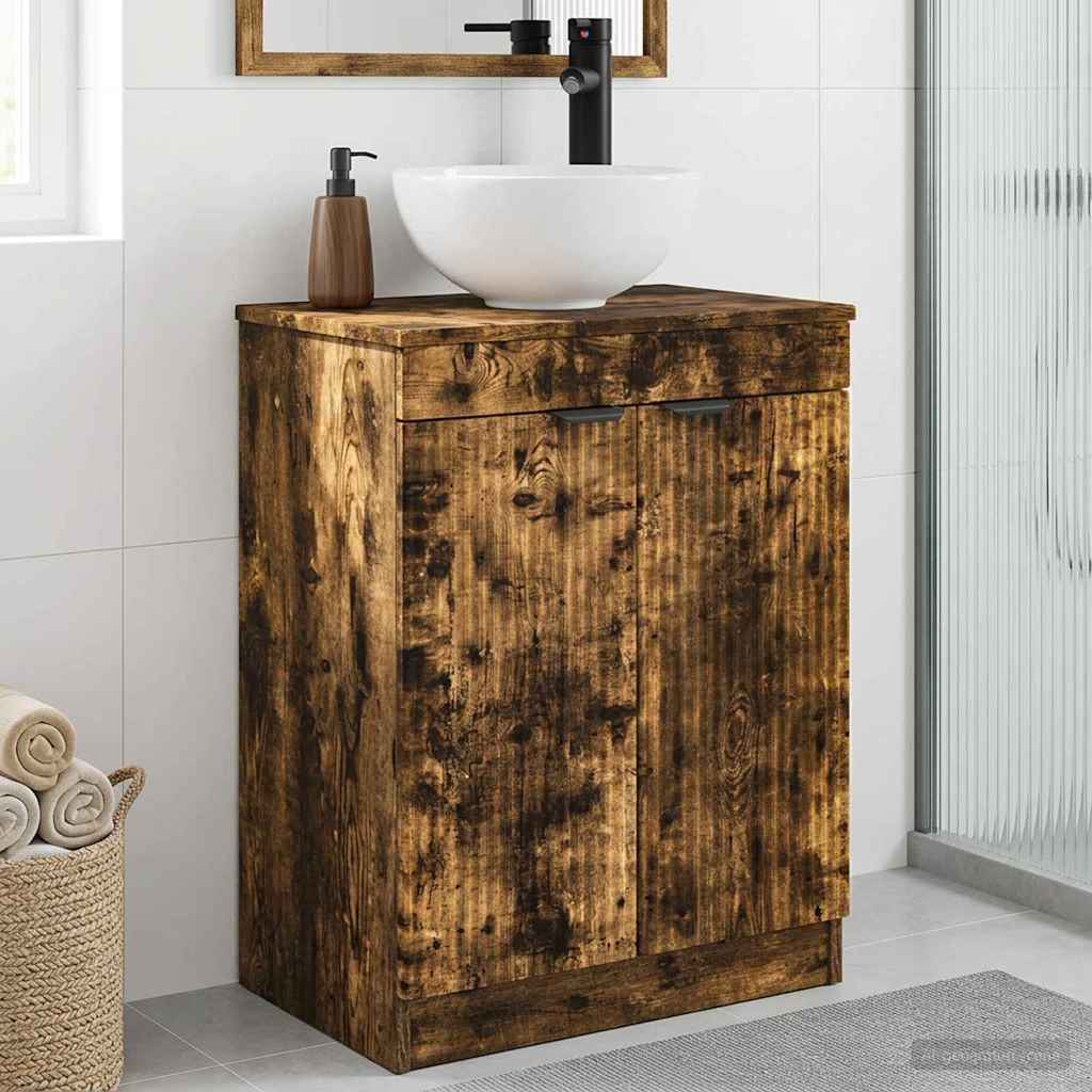 890143_1.jpg vidaXL Kúpeľňová skrinka s umývadlom Dymový dub 54 x 35 x 83 cm – Obrázok 1