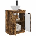vidaXL Kúpeľňová skrinka s umývadlom Dymový dub 54 x 35 x 83 cm – Obrázok 3