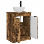 vidaXL Kúpeľňová skrinka s umývadlom Dymový dub 54 x 35 x 83 cm – Obrázok 4