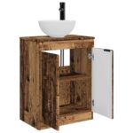 vidaXL Kúpeľňová skrinka s umývadlom Staré drevo 54 x 35 x 83 cm – Obrázok 4