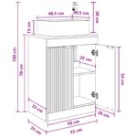 vidaXL Kúpeľňová skrinka s umývadlom Čierna 54 x 35 x 83 cm – Obrázok 12