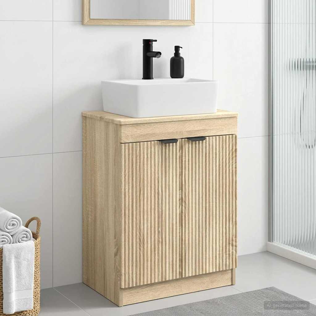 890160_1.jpg vidaXL Kúpeľňová skrinka s umývadlom Dub sonoma 54 x 35 x 83 cm – Obrázok 1