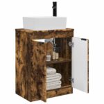 vidaXL Kúpeľňová skrinka s umývadlom Dymový dub 54 x 35 x 83 cm – Obrázok 3