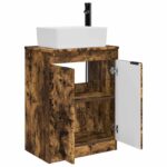 vidaXL Kúpeľňová skrinka s umývadlom Dymový dub 54 x 35 x 83 cm – Obrázok 4