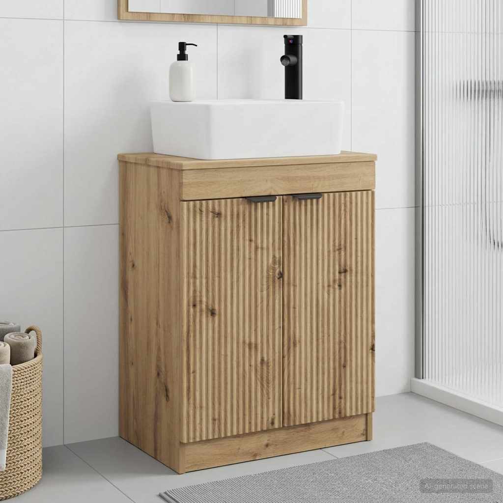 890167_1.jpg vidaXL Kúpeľňová skrinka s umývadlom Dub artisan 54 x 35 x 83 cm – Obrázok 1