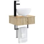 vidaXL Nástenné umývadlo Dub sonoma 40 x 35 x 39 cm Kompozitné drevo – Obrázok 2