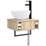 vidaXL Nástenné umývadlo Dub sonoma 40 x 35 x 39 cm Kompozitné drevo – Obrázok 4
