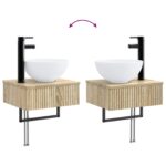vidaXL Nástenné umývadlo Dub sonoma 40 x 35 x 39 cm Kompozitné drevo – Obrázok 7