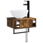vidaXL Nástenné umývadlo Dymový dub 40 x 35 x 39 cm Kompozitné drevo – Obrázok 5