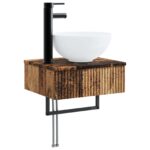 vidaXL Nástenné umývadlo Staré drevo 40 x 35 x 39 cm Kompozitné drevo – Obrázok 2