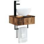 vidaXL Nástenné umývadlo Staré drevo 40 x 35 x 39 cm Kompozitné drevo – Obrázok 3