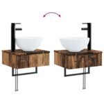 vidaXL Nástenné umývadlo Staré drevo 40 x 35 x 39 cm Kompozitné drevo – Obrázok 8