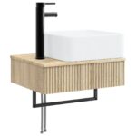 vidaXL Nástenné umývadlo Dub sonoma 50 x 41 x 39 cm Kompozitné drevo – Obrázok 2