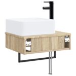 vidaXL Nástenné umývadlo Dub sonoma 50 x 41 x 39 cm Kompozitné drevo – Obrázok 5