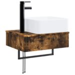 vidaXL Nástenné umývadlo Dymový dub 50 x 41 x 39 cm Kompozitné drevo – Obrázok 2
